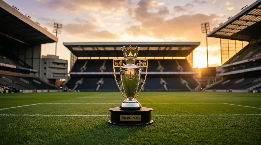 Apuestas al campeón de la Premier League con trofeo y estadio