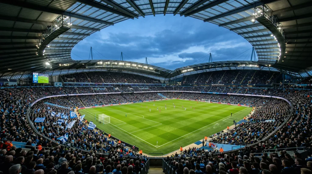 Estadio Etihad del Manchester City visto desde las gradas