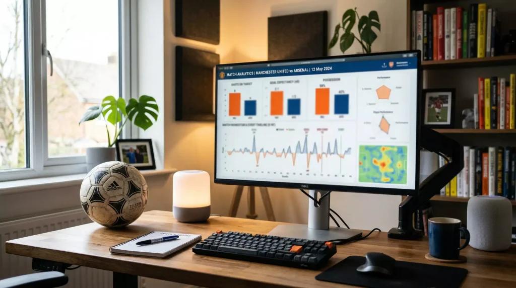 Pantalla de ordenador mostrando graficos de estadisticas de futbol y xG