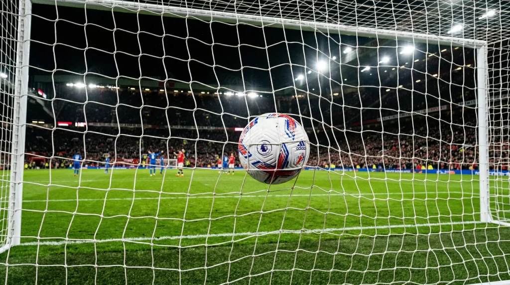 Mercados de goles en la Premier League con balón y portería